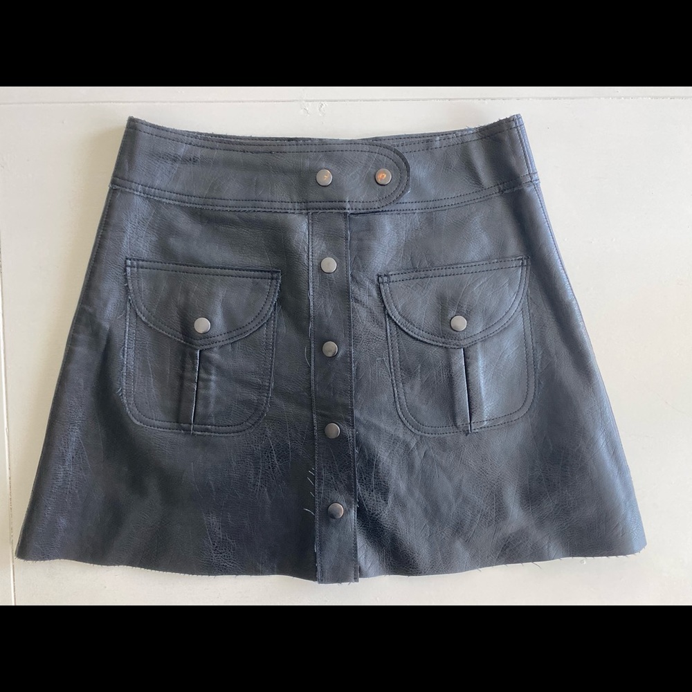 Zara - Pleather button down skirt